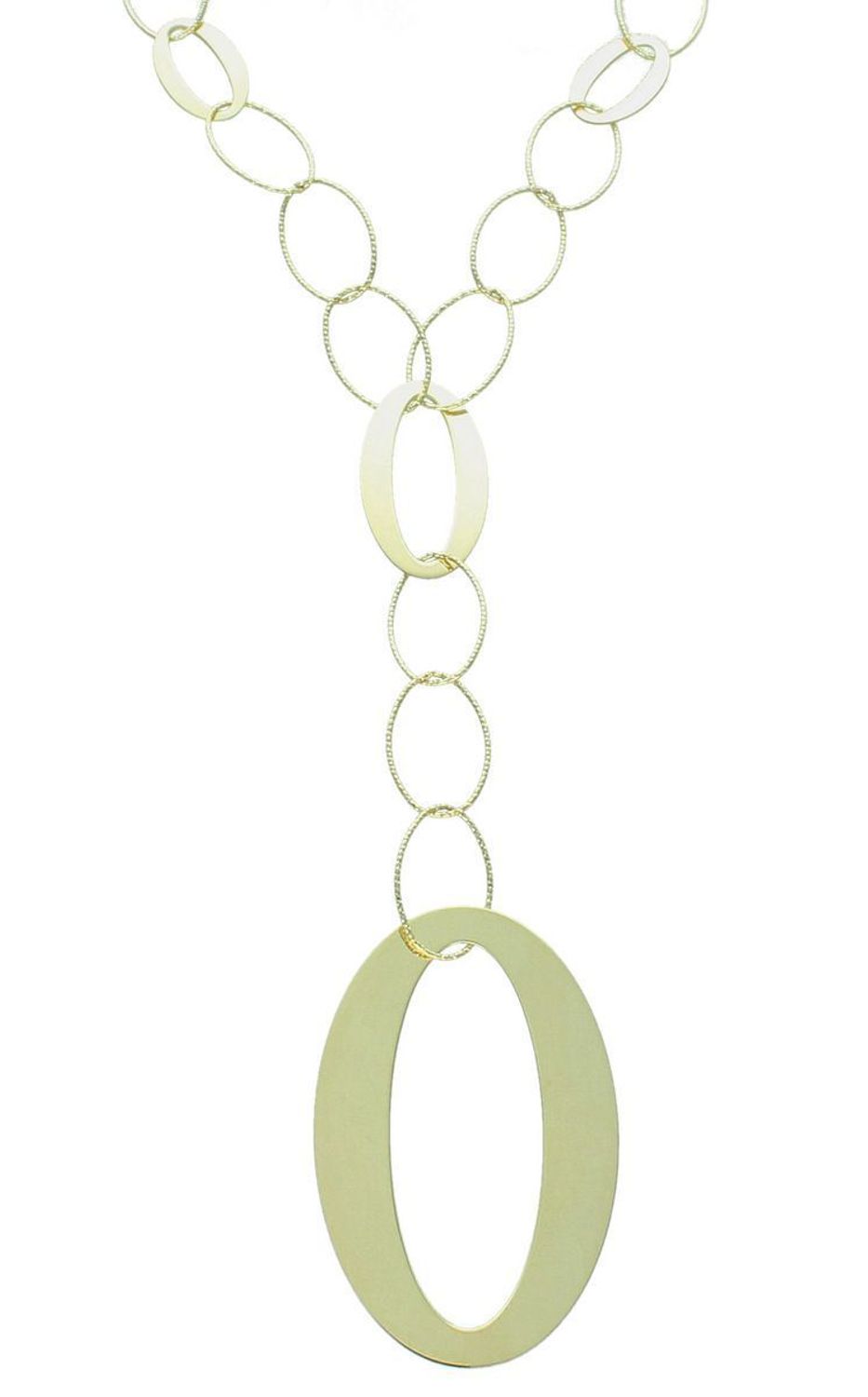 Naszyjnik srebrny damski pokryty złotem owalne ogniwka Dall'Acqua.jpg